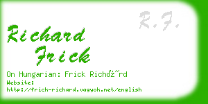 richard frick business card